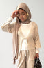 Cardigan long beige en crochet de la marque Charmosa