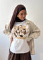 TEE shirt blanc en coton avec un imprimé vache et un motif Sac de luxe de la marque Charmosa
